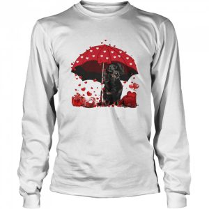 Loving Red Umbrella Black Dachshund Christmas Sweater Shirt 3