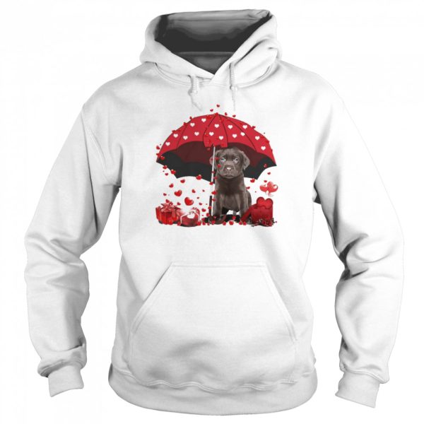 Loving Red Umbrella Chocolate Labrador Christmas Sweater Shirt