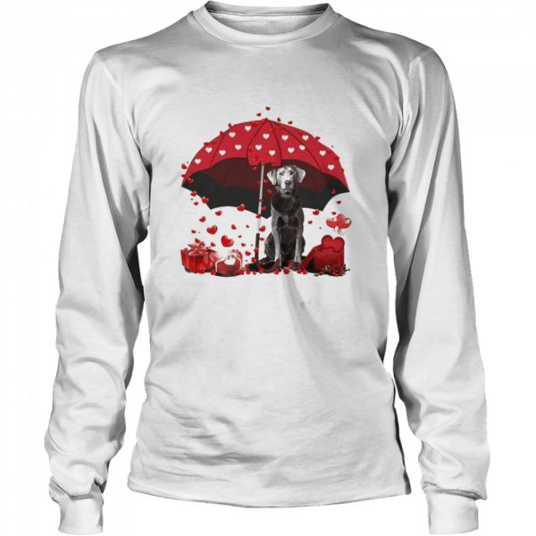 Loving Red Umbrella Silver Labrador Christmas Sweater Shirt