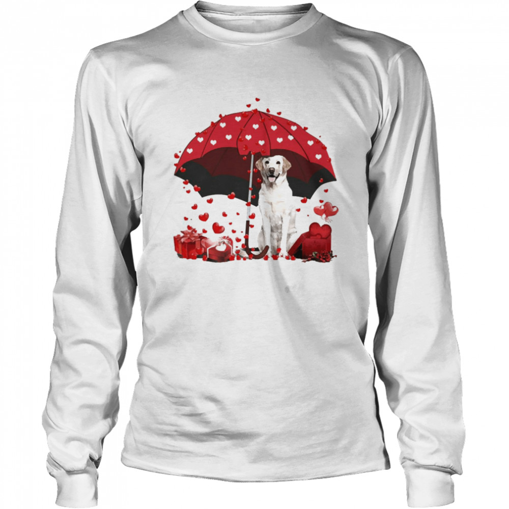 Loving Red Umbrella Yellow Labrador Christmas Sweater Shirt Loving Red Umbrella Yellow Labrador Christmas Sweater Shirt