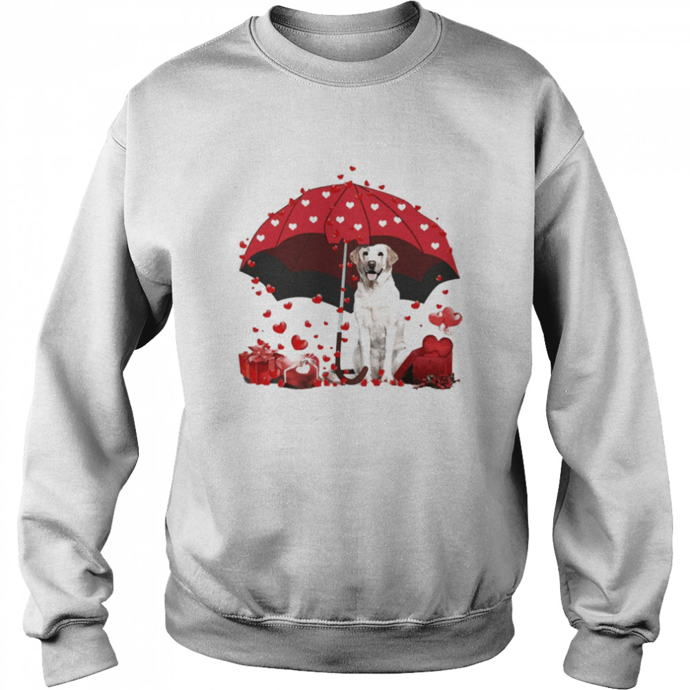 Loving Red Umbrella Yellow Labrador Christmas Sweater Shirt Loving Red Umbrella Yellow Labrador Christmas Sweater Shirt