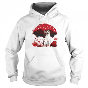 Loving Red Umbrella Yellow Labrador Christmas Sweater Shirt 5