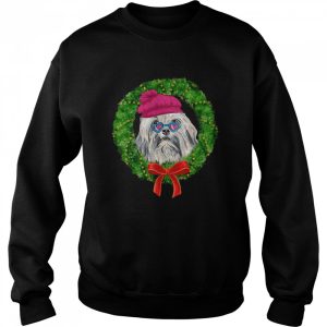 LowchenLionBichonInChristmasWreath Shirt 4