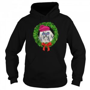 LowchenLionBichonInChristmasWreath Shirt 5