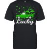 Lucky Flamingo Riding Green Truck Flamingo St Patricks Day shirt