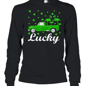 Lucky Flamingo Riding Green Truck Flamingo St Patricks Day shirt 3