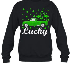 Lucky Flamingo Riding Green Truck Flamingo St Patricks Day shirt 4