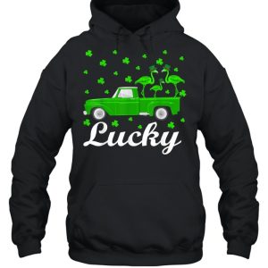Lucky Flamingo Riding Green Truck Flamingo St Patricks Day shirt 5