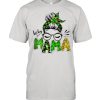 Lucky Mama Woman Face With Glasses Bandana St Patricks Day Shirt