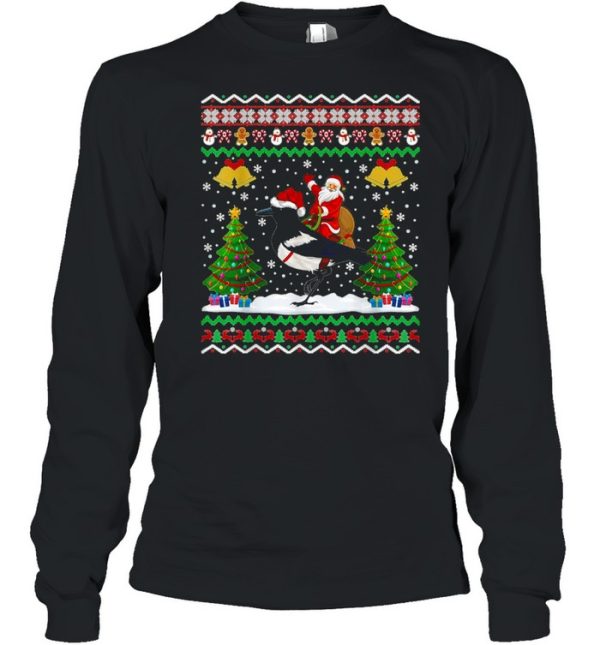 Magpie Ugly Santa Riding Magpie Christmas Sweater T-shirt