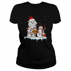 Maltese Dog Christmas Snowman shirt