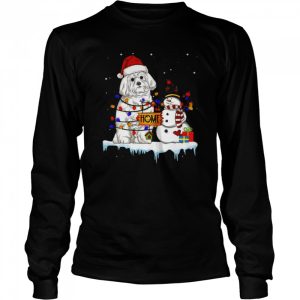 Maltese Dog Christmas Snowman shirt 3