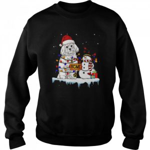 Maltese Dog Christmas Snowman shirt 4