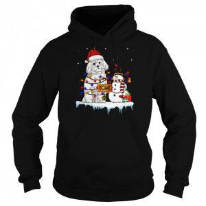 Maltese Dog Christmas Snowman shirt 5