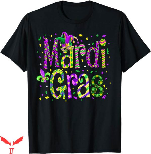 Mardi Gras T-Shirt Parade Outfit Jester Hat T-Shirt Trending