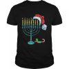 Menorah Santa Hat Chanukah Hanukkah Jewish Christmas T-Shirt