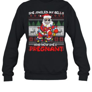 Mens Santa Claus Ugly Christmas Pregnancy Announcement shirt 4