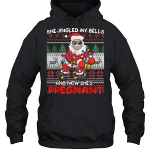 Mens Santa Claus Ugly Christmas Pregnancy Announcement shirt 5