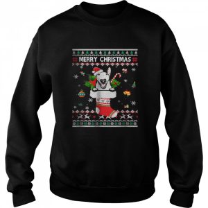 Merry Christmas Bull Terrier In Sock Dog Ugly Xmas T Shirt 4