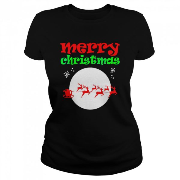 Merry Christmas Cute And Santa And Moon Saying Meme T-shirt
