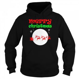 Merry Christmas Cute And Santa And Moon Saying Meme T shirt 5