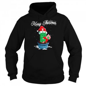 Merry Christmas Cute Cactus Santa Hat Candy Cane Xmas Shirt 5