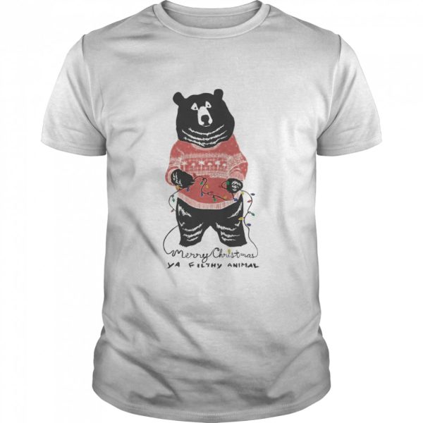 Merry Christmas Filthy Animal Black Bear Shirt