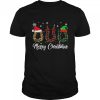Merry Christmas Horse Hoof Buffalo Plaid Leopard Santa Hat Shirt