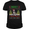 Merry Christmas Lighting Ugly Pitbull Christmas Sweater Tee T-Shirt