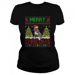 Merry Christmas Lighting Ugly Pitbull Christmas Sweater Tee T Shirt B0BKLGLCF7 2