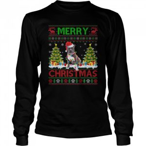 Merry Christmas Lighting Ugly Pitbull Christmas Sweater Tee T Shirt B0BKLGLCF7 3