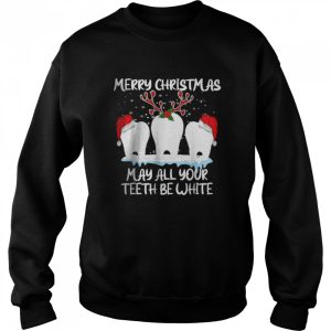 Merry Christmas May All Your Teeth Be White Dental Crew Fun T Shirt 4
