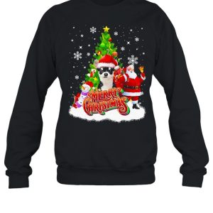 Merry Christmas Santa Claus Black Chihuahua Sweater Shirt 4