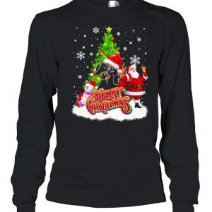 Merry Christmas Santa Claus Black Dachshund Sweater Shirt 3