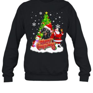 Merry Christmas Santa Claus Black Dachshund Sweater Shirt 4