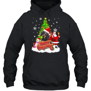Merry Christmas Santa Claus Black Dachshund Sweater Shirt 5