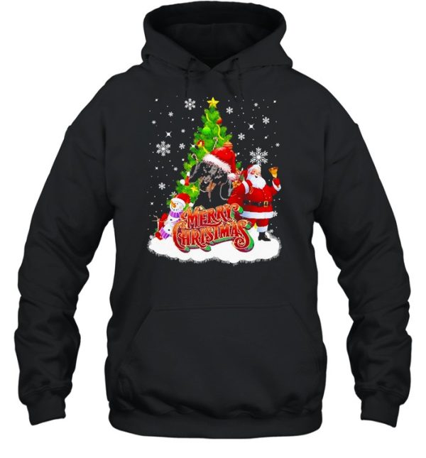 Merry Christmas Santa Claus Black Dachshund Sweater Shirt