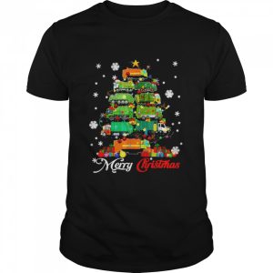 Merry Christmas Santa Reindeer ELF Garbage Truck Xmas Tree Sweater Shirt