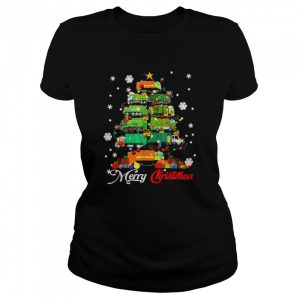 Merry Christmas Santa Reindeer ELF Garbage Truck Xmas Tree Sweater Shirt