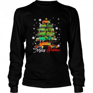 Merry Christmas Santa Reindeer ELF Garbage Truck Xmas Tree Sweater Shirt 3