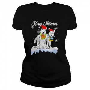 Merry Christmas Santa Siberian Husky Dog Christmas Tshirt