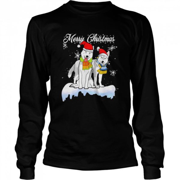 Merry Christmas Santa Siberian Husky Dog Christmas Tshirt