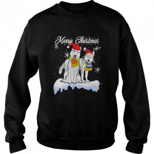 Merry Christmas Santa Siberian Husky Dog Christmas Tshirt 4
