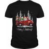 Merry Christmas Tree Buffalo Plaid Red Truck T-Shirt