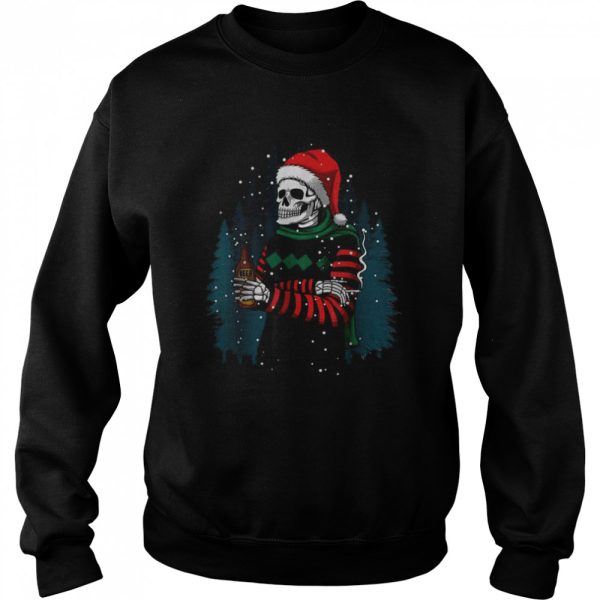 Merry Christmas Winter Skull Family Xmas T-Shirt