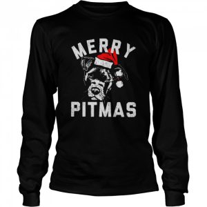 Merry Pitmas Santa Hat Christmas Shirt 3