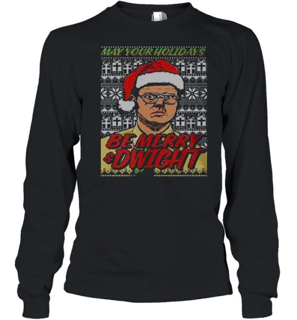 Merry and Dwight May Your Holidays The Office Ugly Christmas shirt