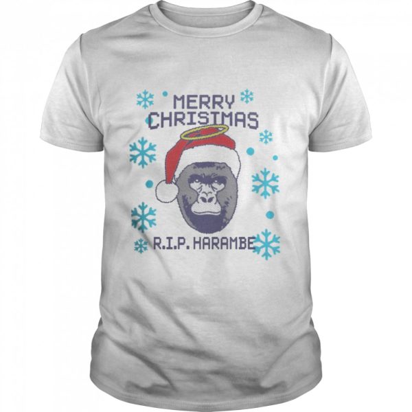 Merry christmas rip harambe shirt