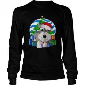 Miniature Schnauzer Dog Santa Christmas Tree Decor Shirt 3