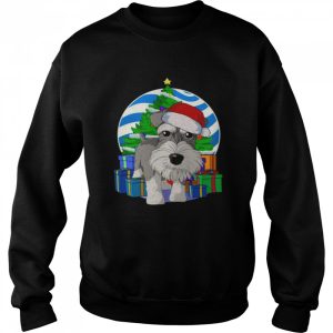 Miniature Schnauzer Dog Santa Christmas Tree Decor Shirt 4